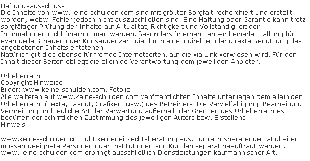 Impressum Zusatz